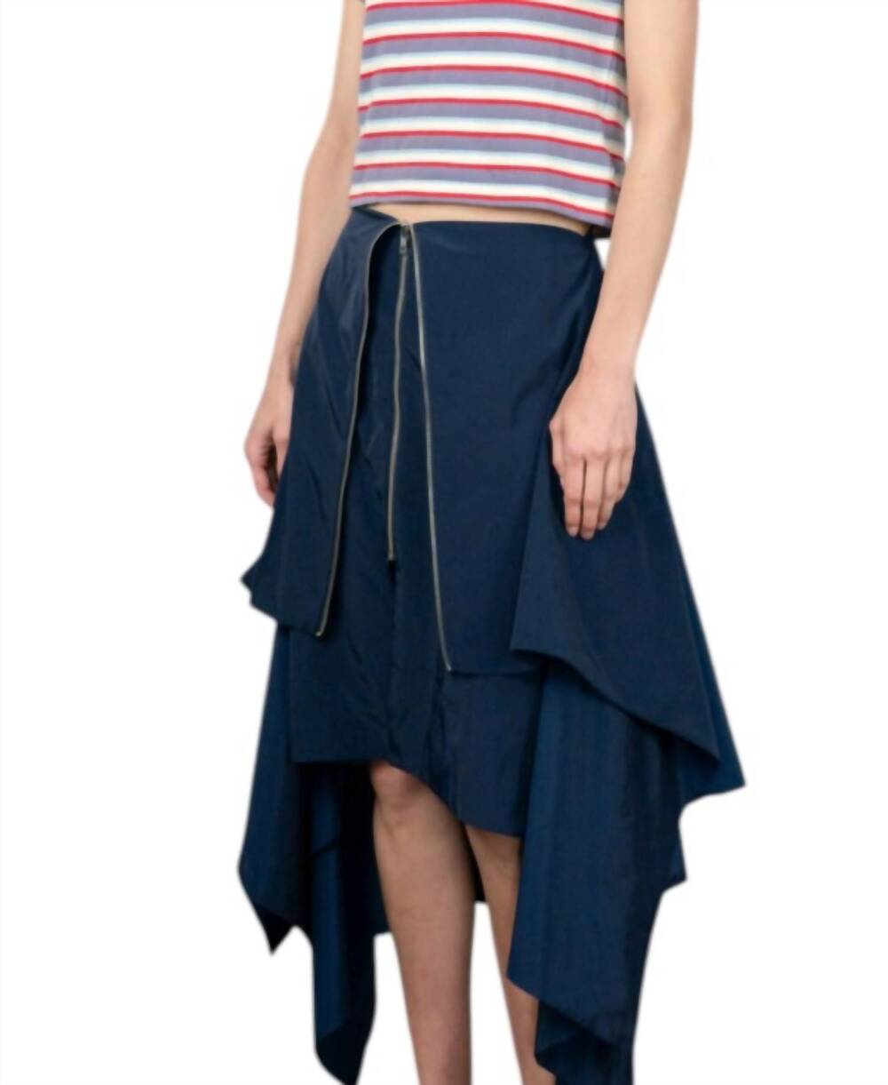 NEW LII midi poncho skirt in navy